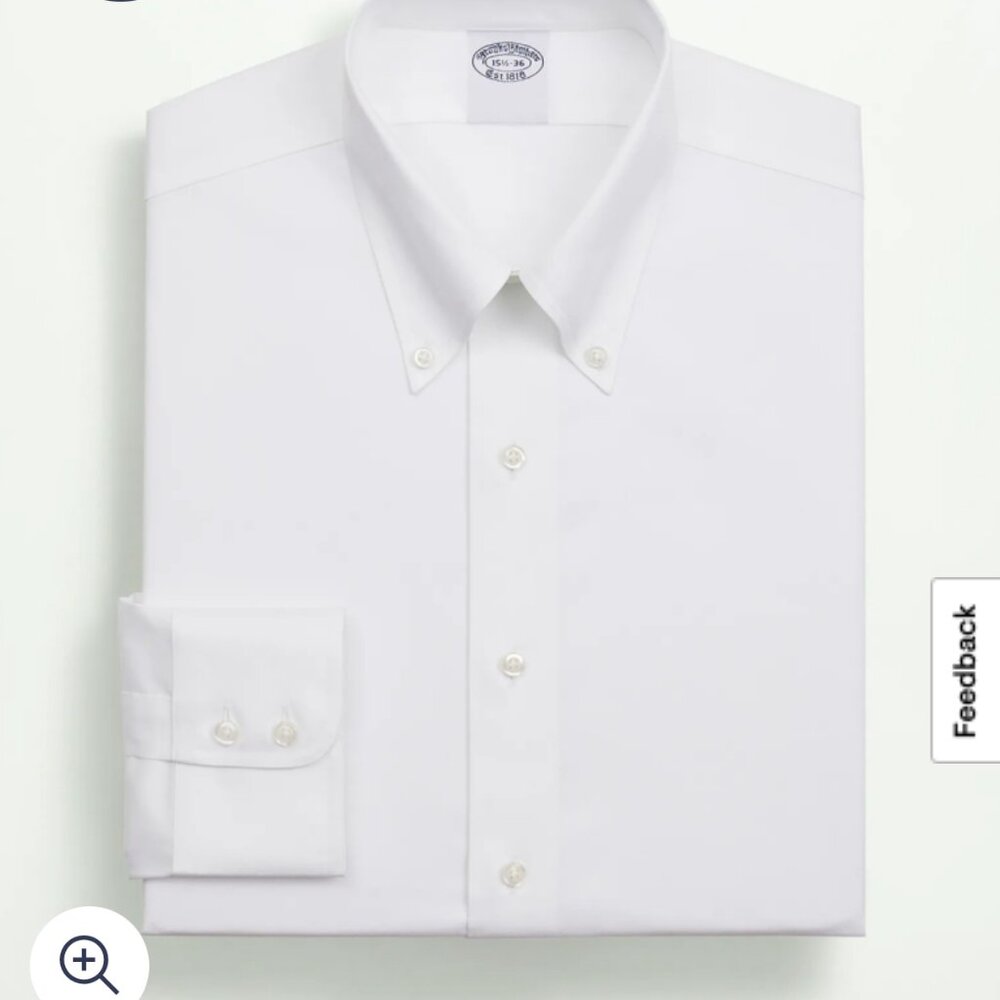 Brooks Brothers Mens White Button Down Classic Size M